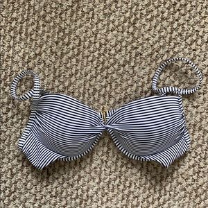 Nautical stripe push up bikini top